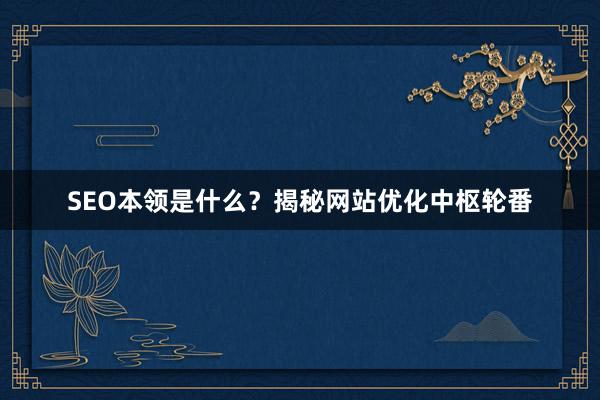 SEO本领是什么？揭秘网站优化中枢轮番
